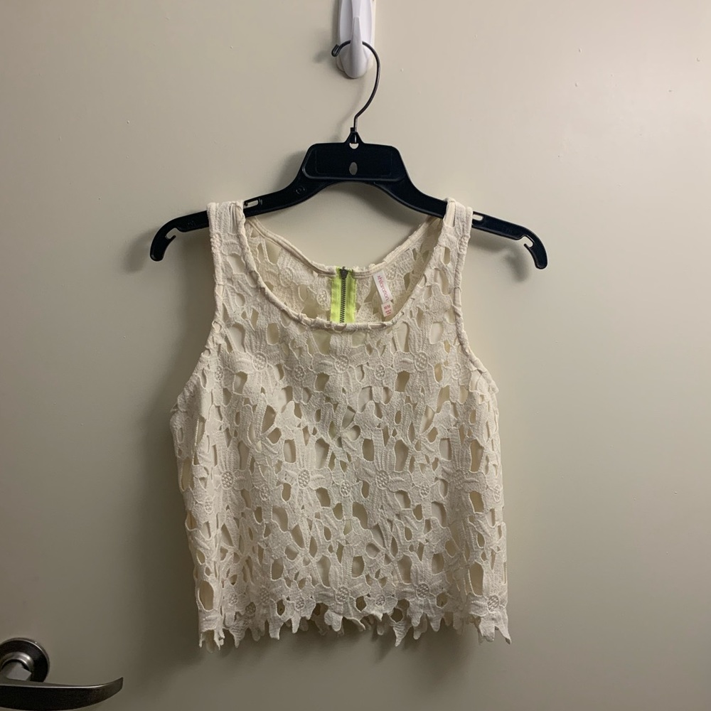 Distressed Lace Crop Top